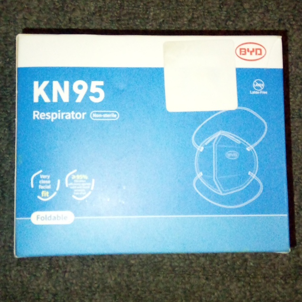 🆕 (20) KN95 Respirator : NoN sterile & foldable & latex free face masks *white* - Picture 3 of 4